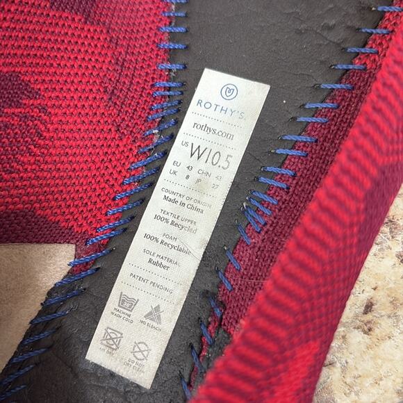 Rothy's Red and Black Patterned pointed toe casual Flat shoes - Picture 6 of 6